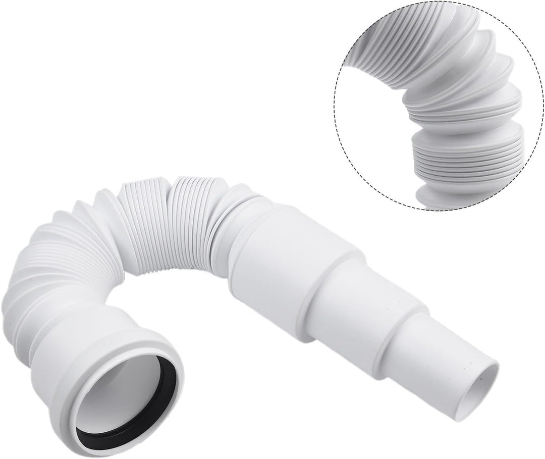 PVC-Abflussrohr, ausziehbar bis zu 1 m Länge, geeignet für Dusche und Badewanne, 50 mm Durchmesser,