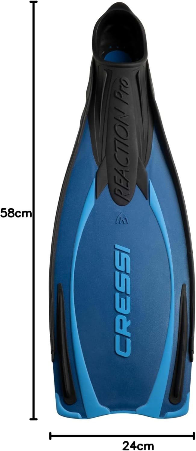 Cressi Reaction Pro Fins - Flossen zum Tauchen, Freitauchen und Schnorcheln, Adult Unisex 42/43 Blau