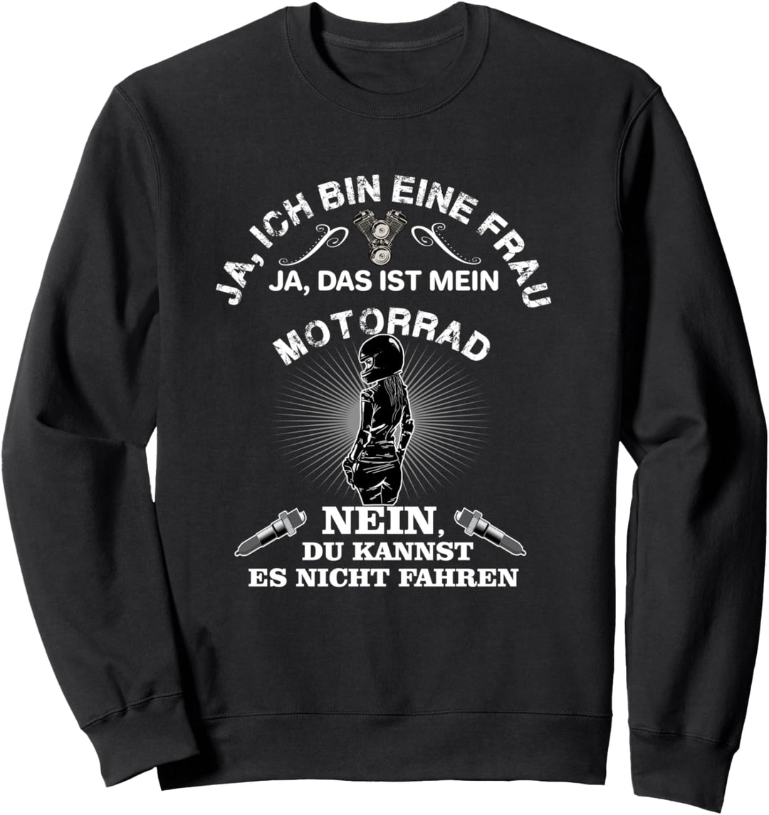 Motorradfahrerin Motorrad Bikerin Biker Girls Damen Sweatshirt