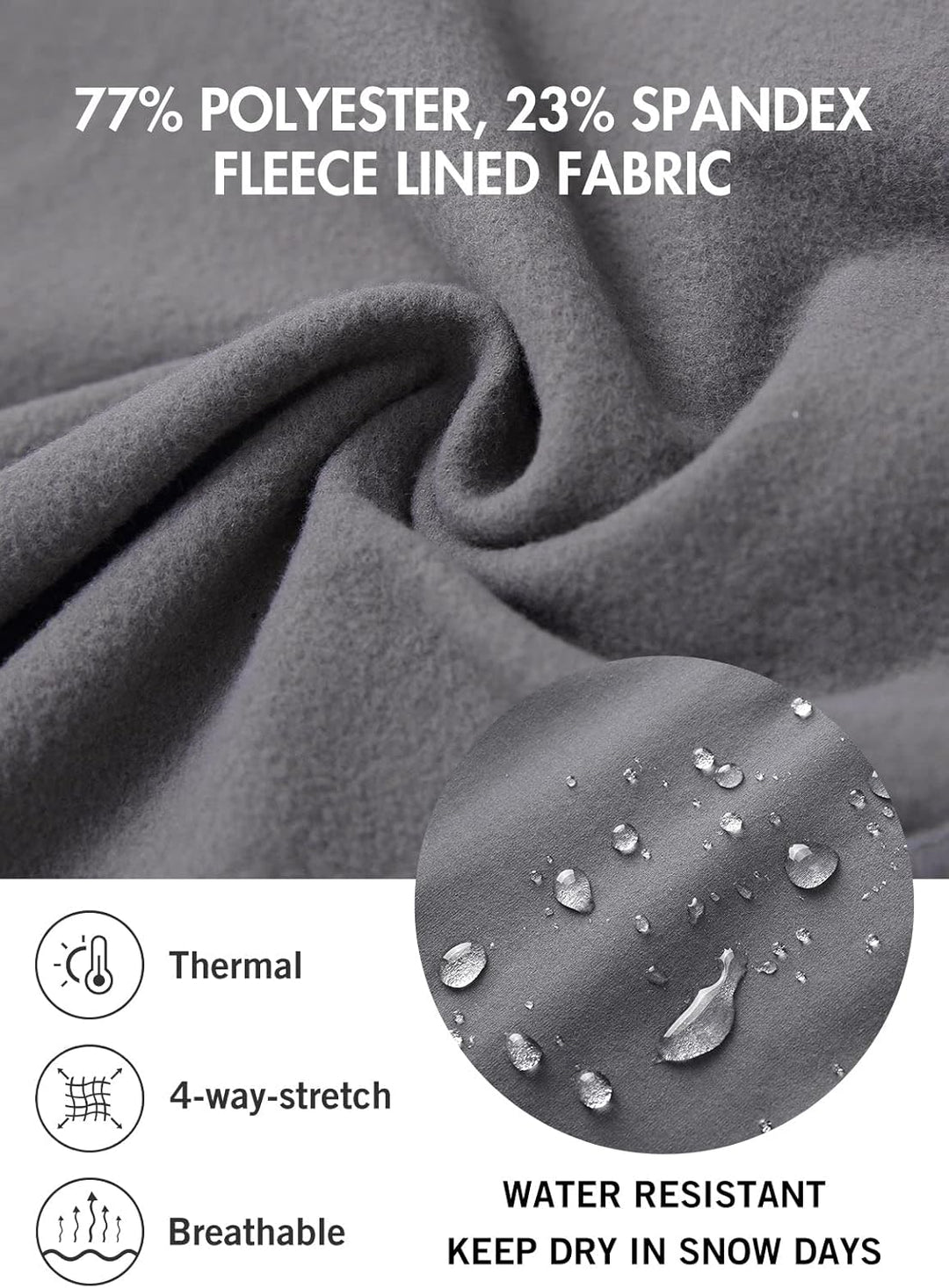 baleaf Damen Reithose Winter Reitleggings Kniebesatz wasserabwiesend Thermoleggings gefüttert mit Ha