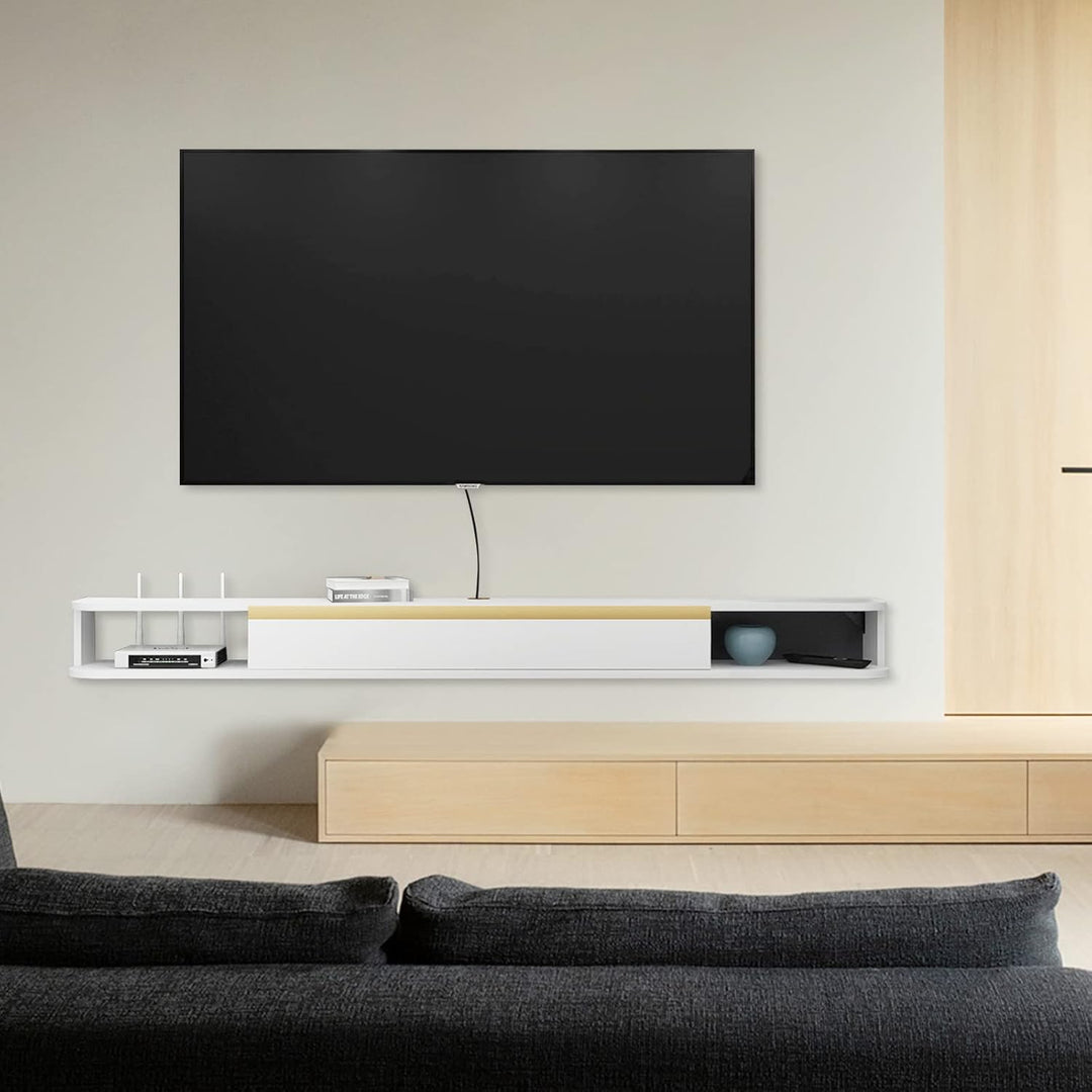 Pmnianhua TV Lowboard Hängend, TV Schrank Hängend, Wand befestigter schwimmender TV-Ständer Unterhal