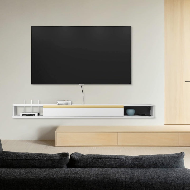 Pmnianhua TV Lowboard Hängend, TV Schrank Hängend, Wand befestigter schwimmender TV-Ständer Unterhal