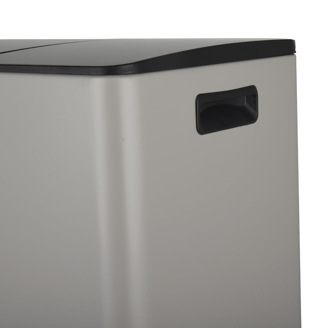 Spirella – 60 l (2 x 30 l) Küchenabfalleimer mit Pedalantrieb – Modell Aliya – Gebürsteter Edelstahl