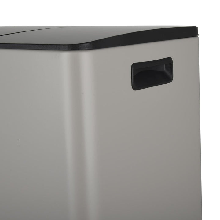 Spirella – 60 l (2 x 30 l) Küchenabfalleimer mit Pedalantrieb – Modell Aliya – Gebürsteter Edelstahl