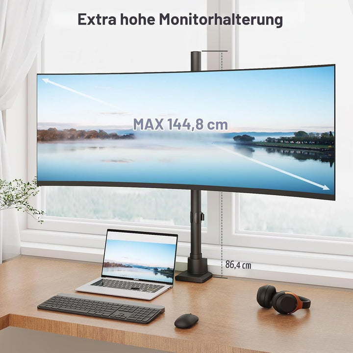 Monitor Halterung 1 Monitor 24-57 Zoll - Extra Hoch Höhenverstellbar Bildschirmhalterung, Monitor St