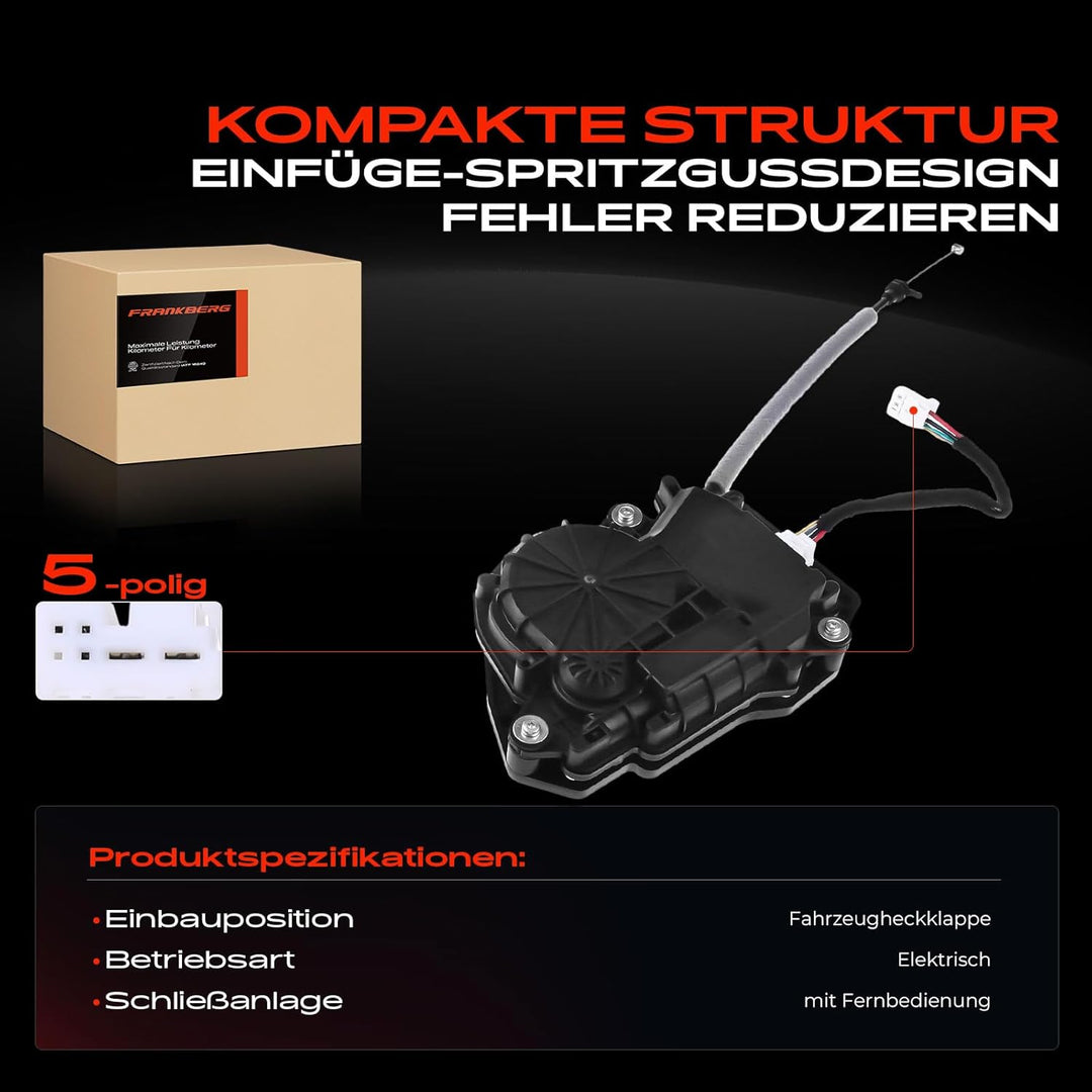 Frankberg Heckklappenschloss Kofferraum Türschloss Hinten Kompatibel mit 5er GT F07 Schrägheck 2009-