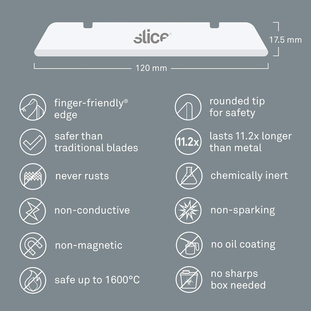 Slice 10538 | 4 Industrieklingen abgerundet | 12cm Kantenlänge | Für Slice Industrie-Cuttermesser |