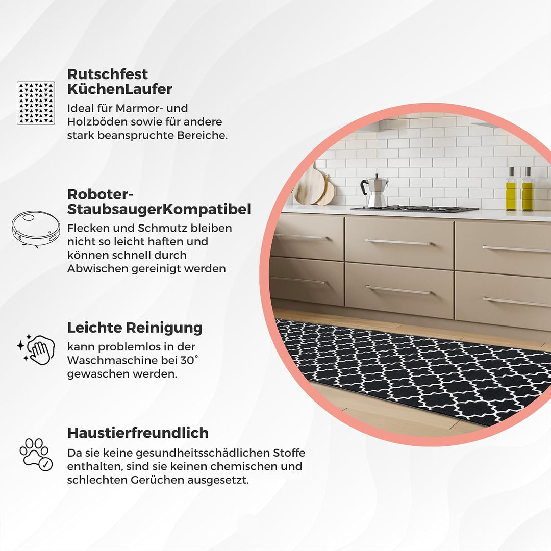 Läufer Teppich, Küchenteppich, Waschbar Küchen läufer, Moderne geometrische rutschfest Flur Teppich
