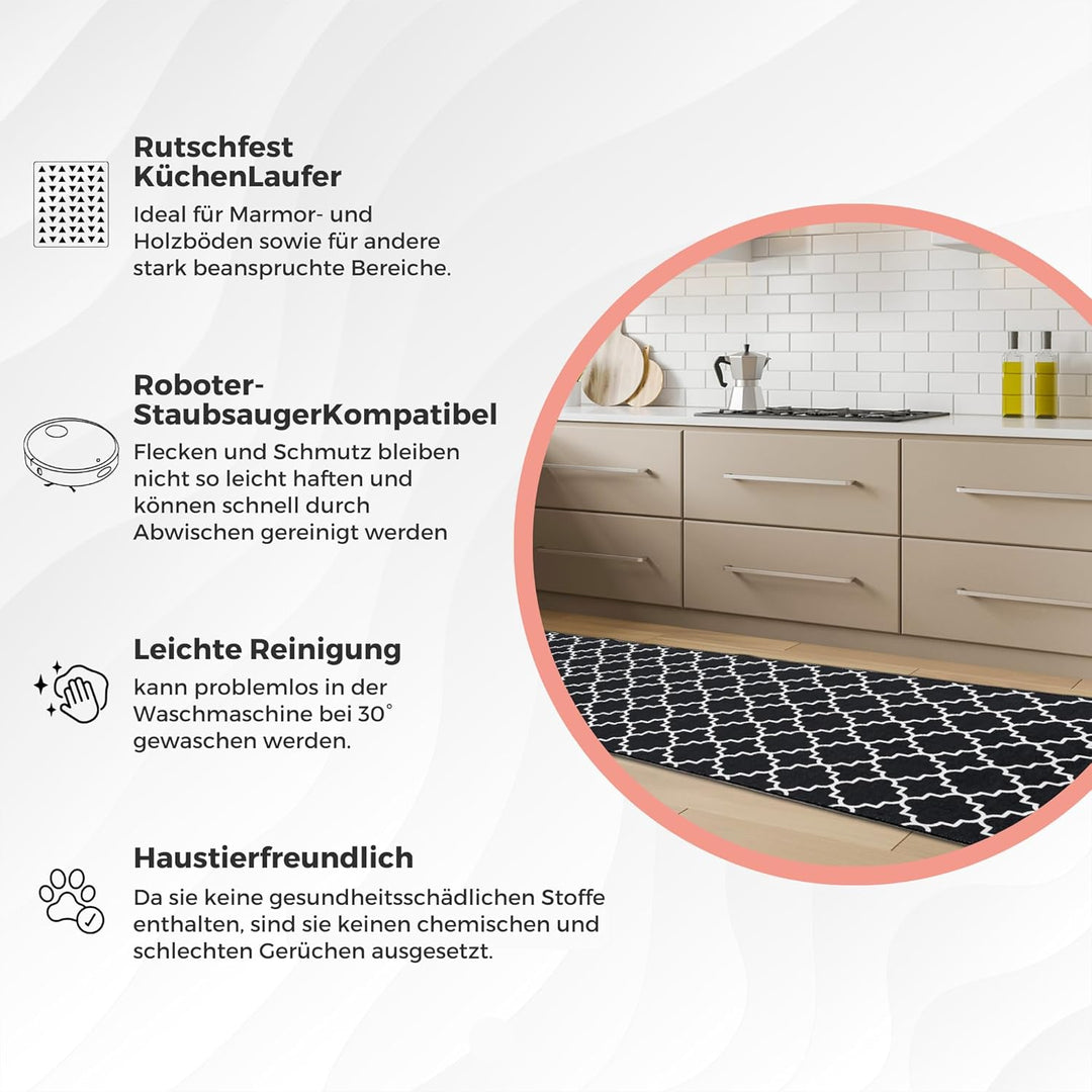 miqna Wohnzimmer Teppich Kurzflor Moderne geometrische rutschfeste Boden Flur Teppich Gel Läufer sch