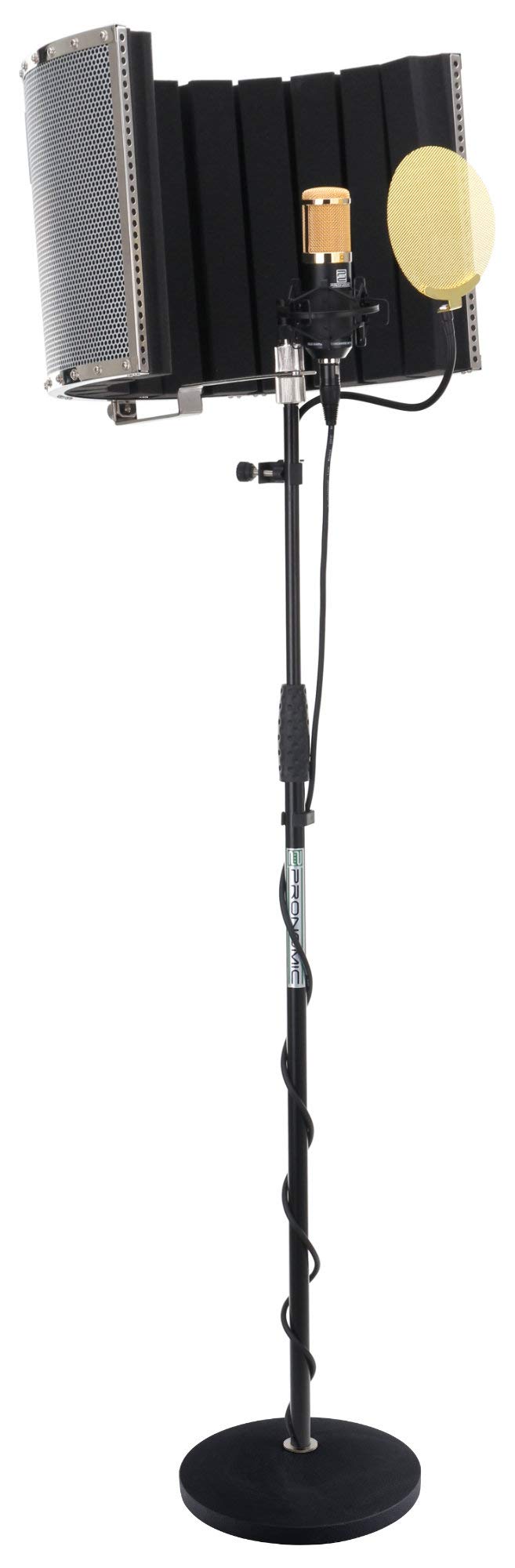 Pronomic CM-100BG Studio Grossmembranmikrofon XLR-Kondensatormikrofon inkl. Popkiller und Micscreen