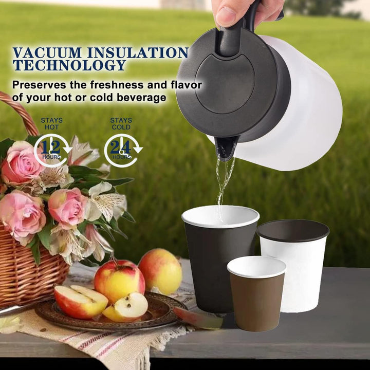 Thermo-Kaffeekaraffe mit Tee-Ei, doppelwandig, mit LED-Display, Edelstahl, Teekaraffee, Teekanne, 12