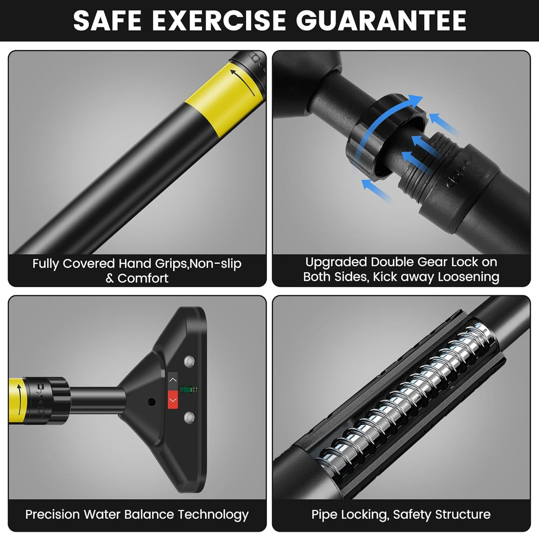 Pameil Klimmzugstange Türrahmen, Pull Up Bar Tragkraft bis 200 Kg, Reckstange Ohne Schrauben 75-94cm