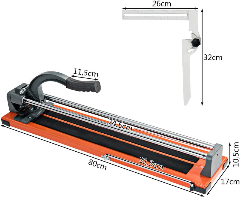 COSTWAY Fliesenschneider Manuell, Handfliesenschneider / 5mm-12mm Schnittstärke / 1000mm Schnittläng