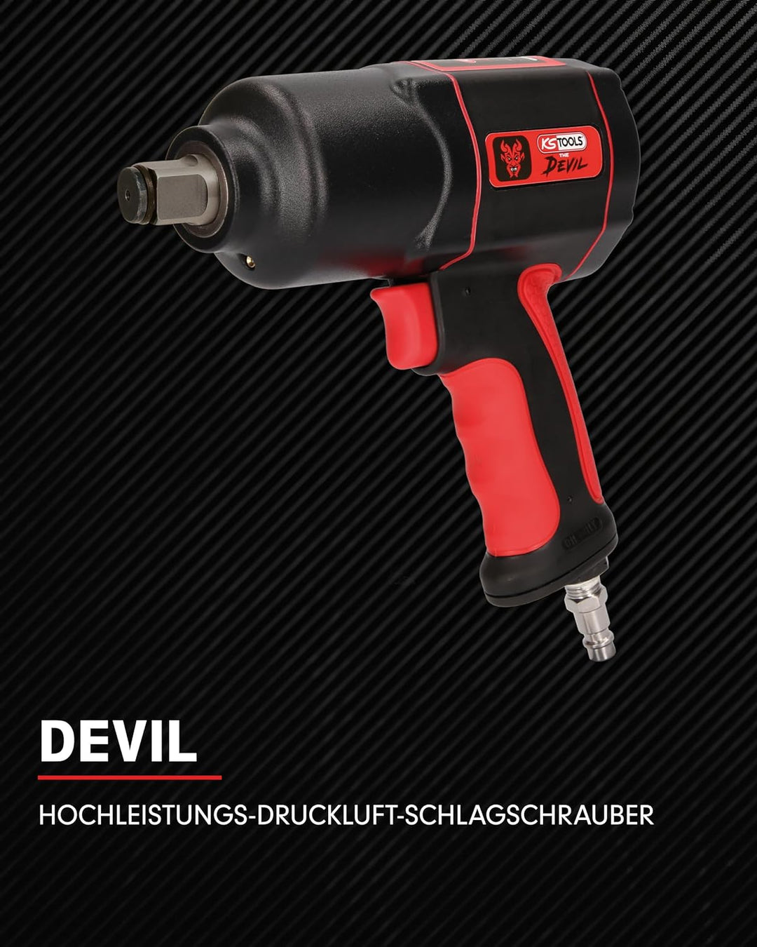 KS Tools 515.3400 3/4" THE DEVIL Hochleistungs-Druckluft-Schlagschrauber, 2000Nm Single, Single