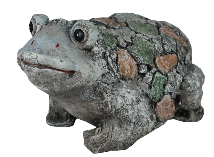 colourliving Frosch Figur Stein Optik gross sitzend Gartenfigur Teich Deko Figur Froschfigur