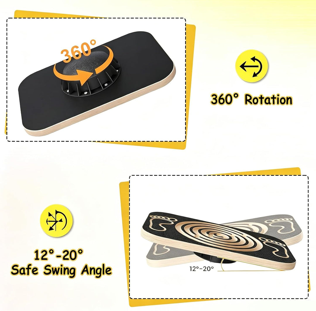 Balance Board Holz mit Labyrinth, Wackelbrett Gleichgewichtstrainer, Balancierbrett für Kinder, Boar