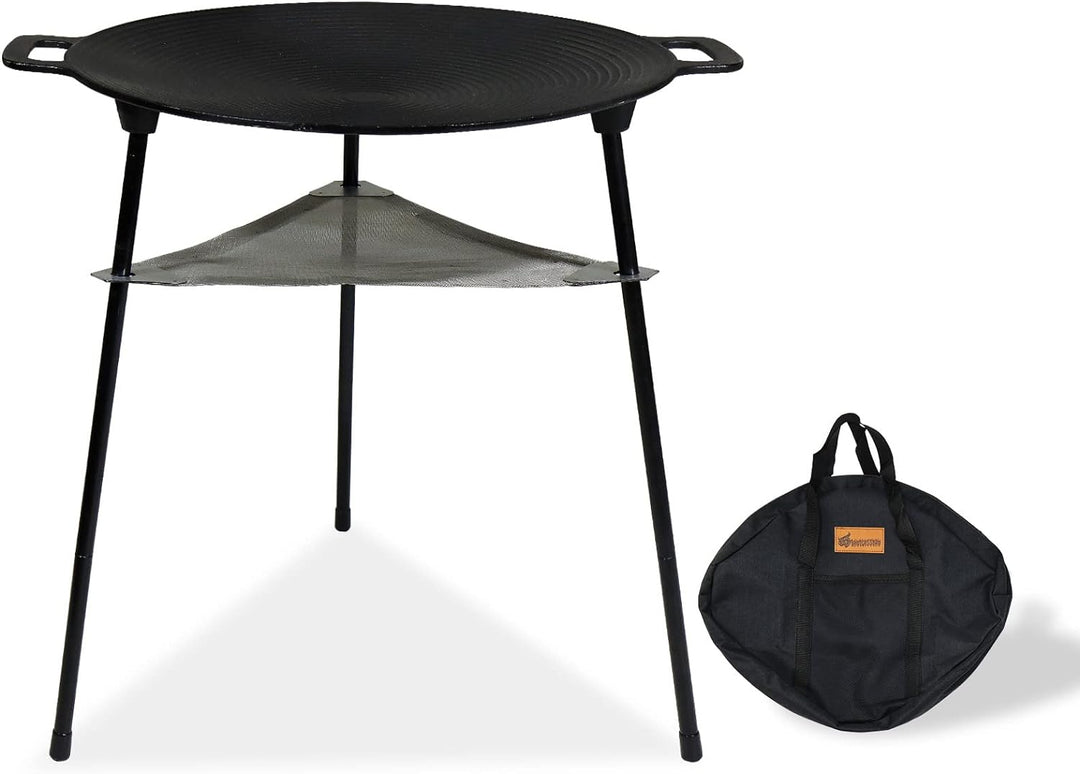 CCLIFE BBQ Grillpfanne Koreanische Grillpfanne aus Gusseisen Runde Grillplatte Antihaftbeschichtung,
