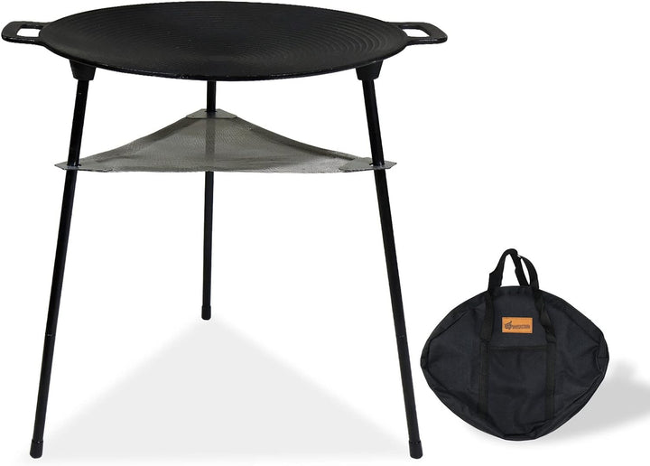 CCLIFE BBQ Grillpfanne Koreanische Grillpfanne aus Gusseisen Runde Grillplatte Antihaftbeschichtung,