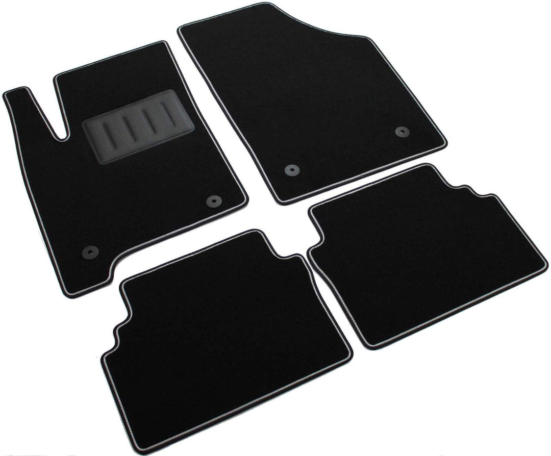Das Teppich Auto, sprint03408, FuÃŸmatten Teppiche Schwarz rutschfest, verstÃ¤rkter Rand, zweifarbig