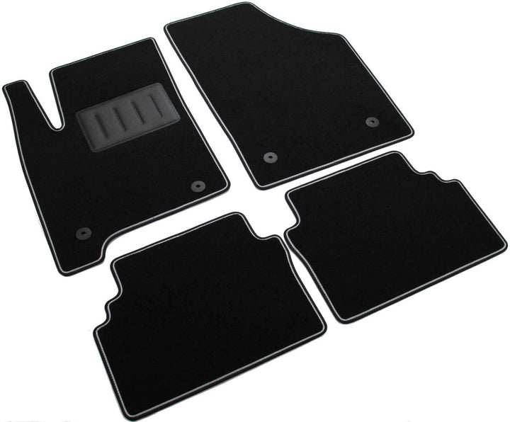 Das Teppich Auto, sprint03408, FuÃŸmatten Teppiche Schwarz rutschfest, verstÃ¤rkter Rand, zweifarbig