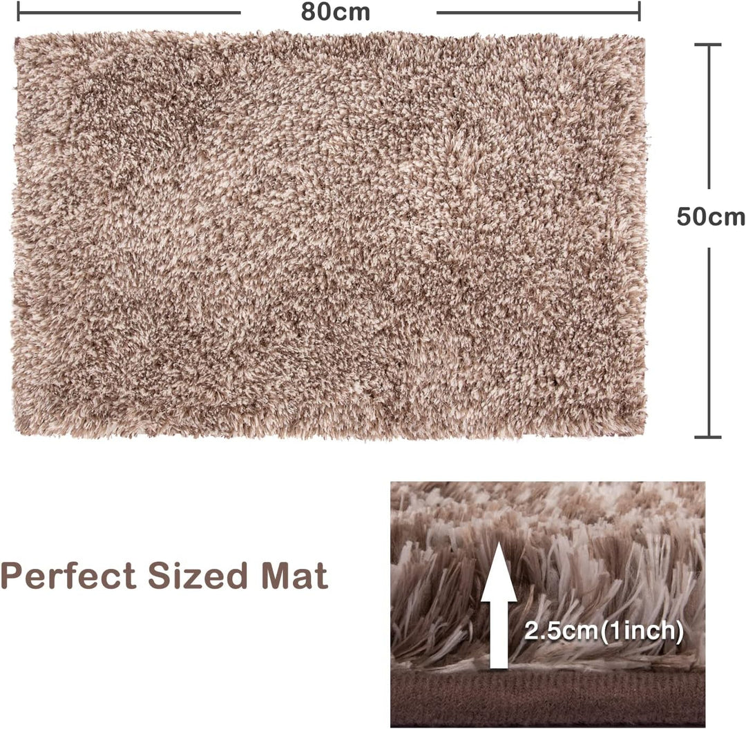 FCSDETAIL rutschfeste, Hochflor Badteppiche, Maschinenwaschbare Badematte, Badvorleger mit Wasserabs