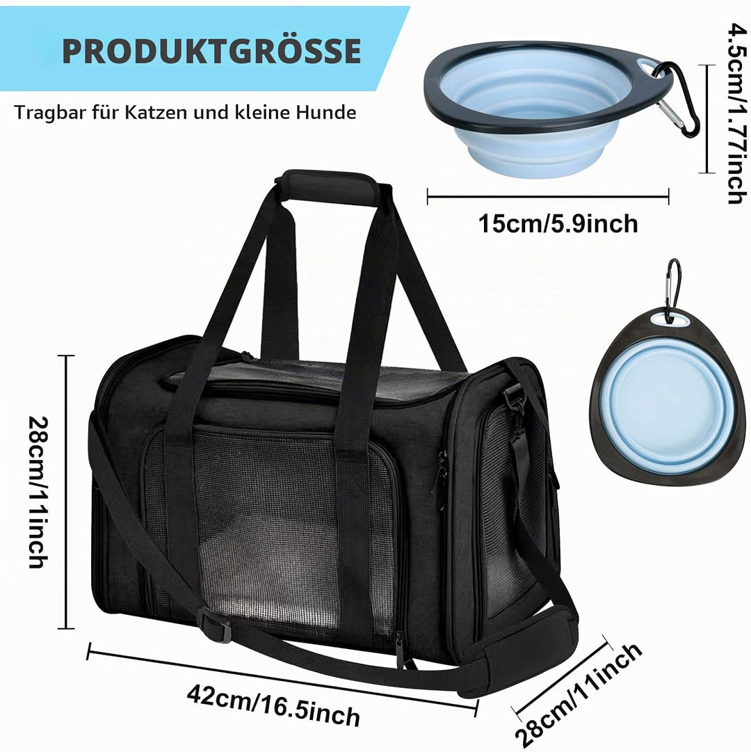 BYZESTY Transportbox Katze Hund Katzentransportbox Hundebox Faltbar Hundetransportbox Katzen Transpo