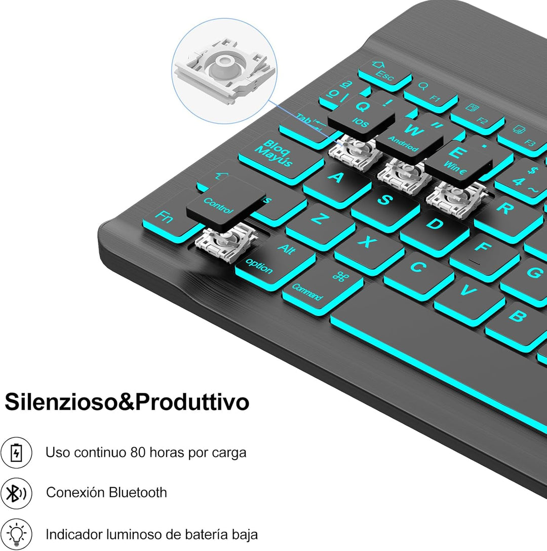 IVEOPPE Hülle mit Tastatur für iPad A16 11 Generation 2025/10 Generation 2022, Bluetooth Magnetische