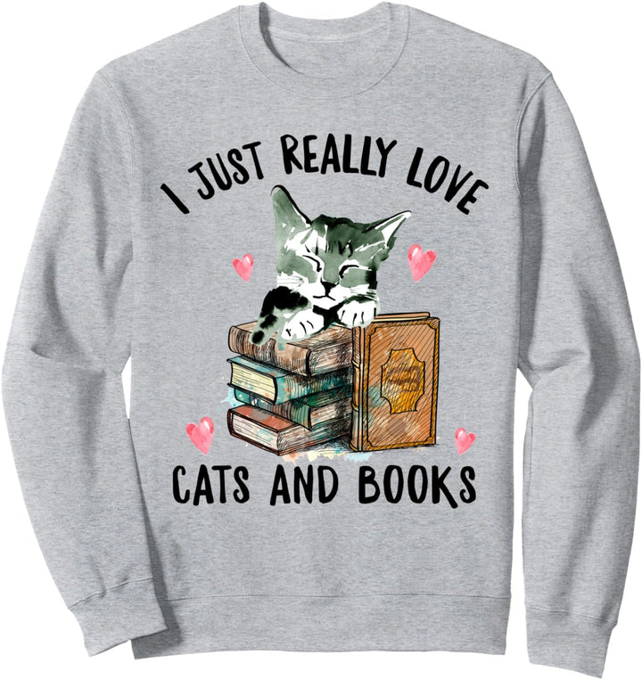 Lustiger Katzen und Bücher Spruch Katze Buch Watercolor Sweatshirt