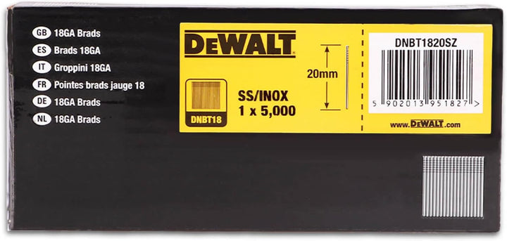 DeWalt GROPPINI 18 GAUGE Inclinazione 0° ACCIAIO INOSSIDABILE Diametro 1.25mm Lunghezza 30mm - Utens
