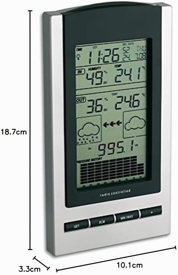 TFA Dostmann 35-1083 Gaia Funk-Wetterstation, Wettervorhersage, Sturmwarnung, Innentemperatur, Luftf