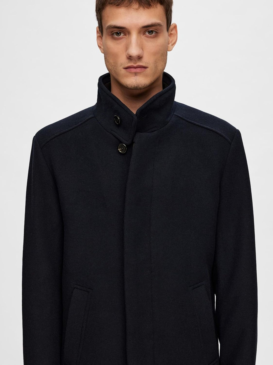 SELETED HOMME Herren Slhreuben Wool Coat Noos Kurzmantel XL Blau, XL Blau
