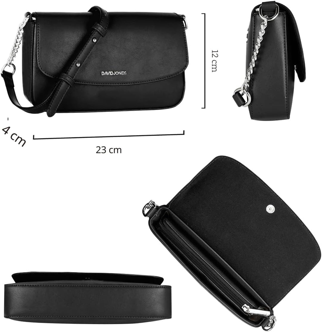 David Jones - Kleine Umhängetasche Damen - Crossbody Bag PU Leder - Frau Kette Schultertasche Rechte