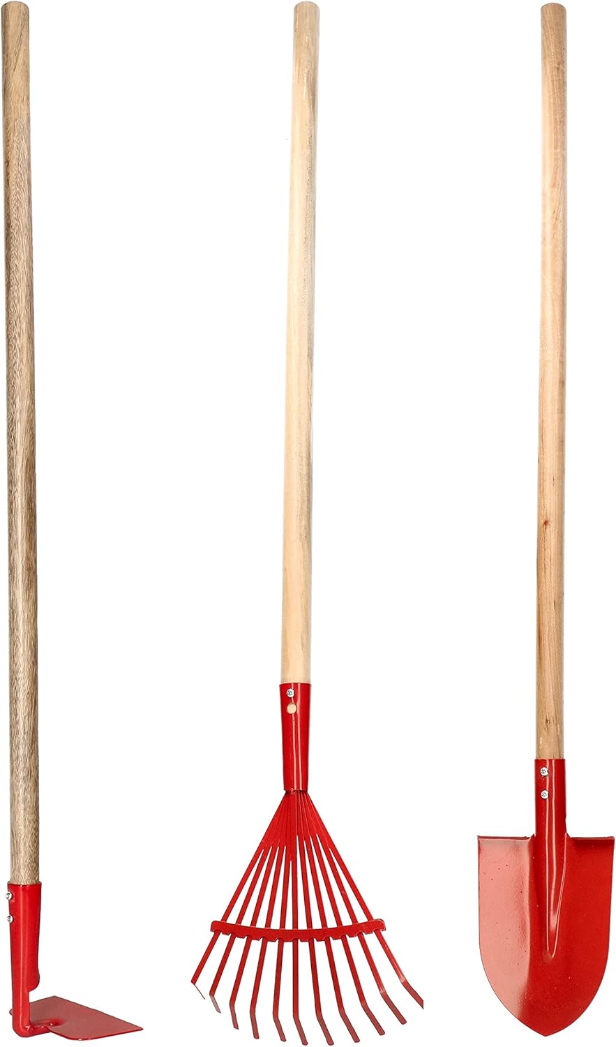 KOTARBAU® 3-TLG. Gartenwerkzeugset bestehen aus Rechen Spaten Hacke Kinderspielzeug