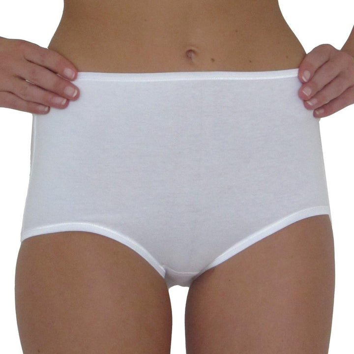 HERMKO 1150 5er Pack Damen Maxi-Slip aus 100% Bio-Baumwolle 36-38 Weiss, 36-38 Weiss