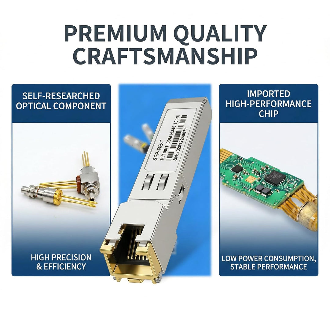 SFP+-Transceiver | RJ45G-SFP-zu-LC-Singlemode-Glasfasermodul | Kompatibel mit Cisco, Ubiquiti, Netge