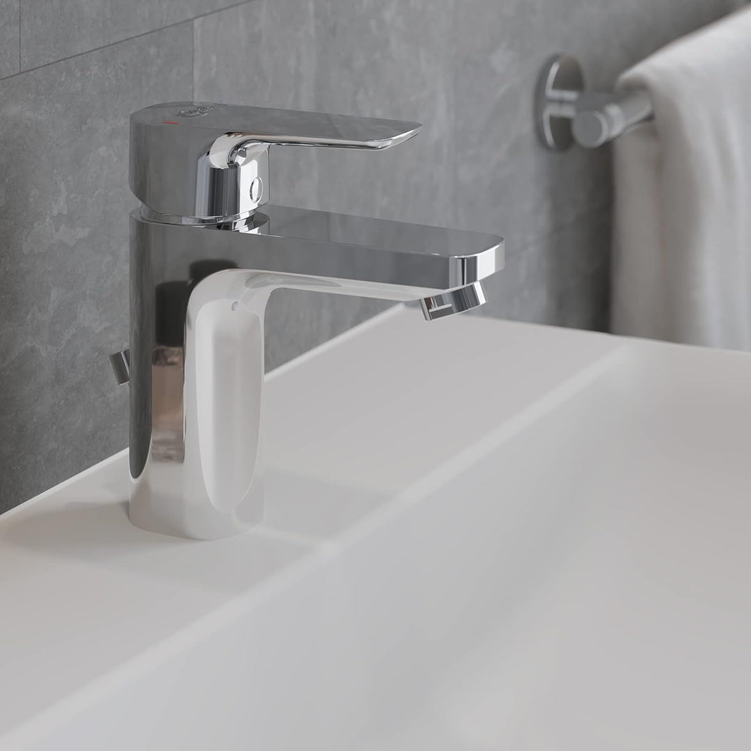 Ideal Standard BC560AA Ceraplan III Slim Waschtischarmatur, Chrom Auslaufhöhe 92mm mit Ablaufgarnitu