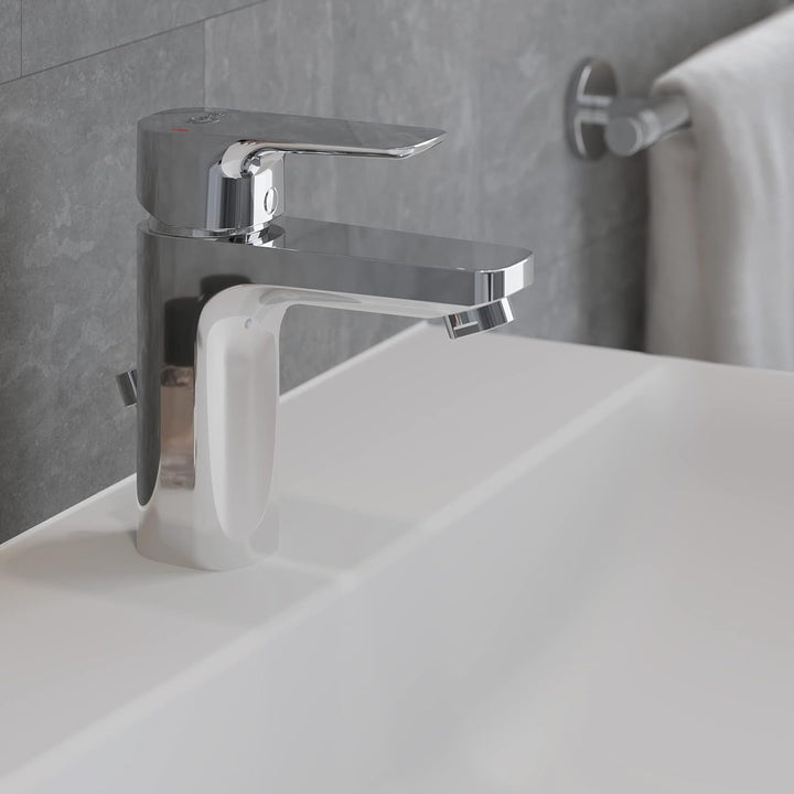 Ideal Standard BC560AA Ceraplan III Slim Waschtischarmatur, Chrom Auslaufhöhe 92mm mit Ablaufgarnitu