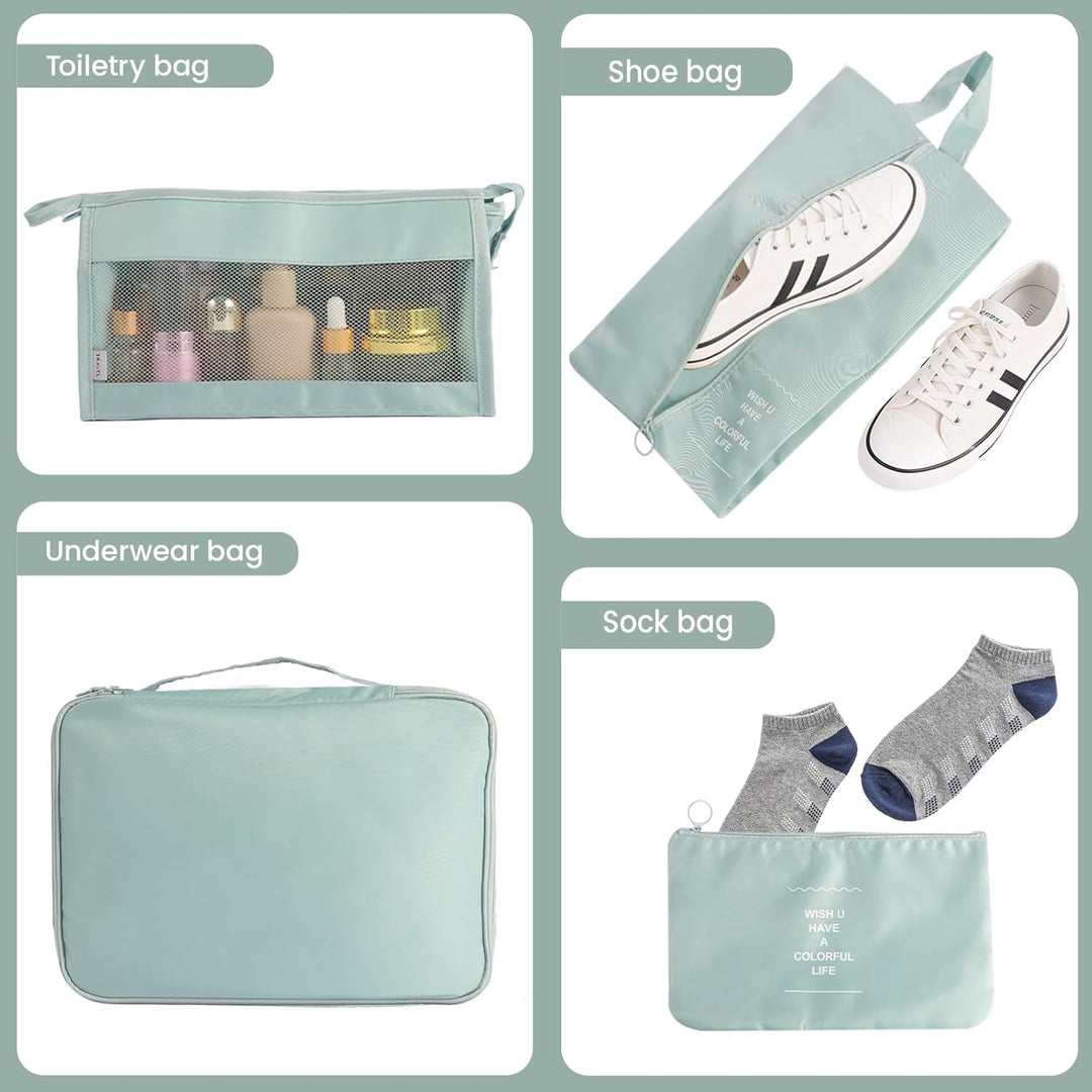 MosaiRudo 8-teilig Koffer Organizer Set, Packing Cubes, Packwürfel für Urlaub & Business,Reise Organ
