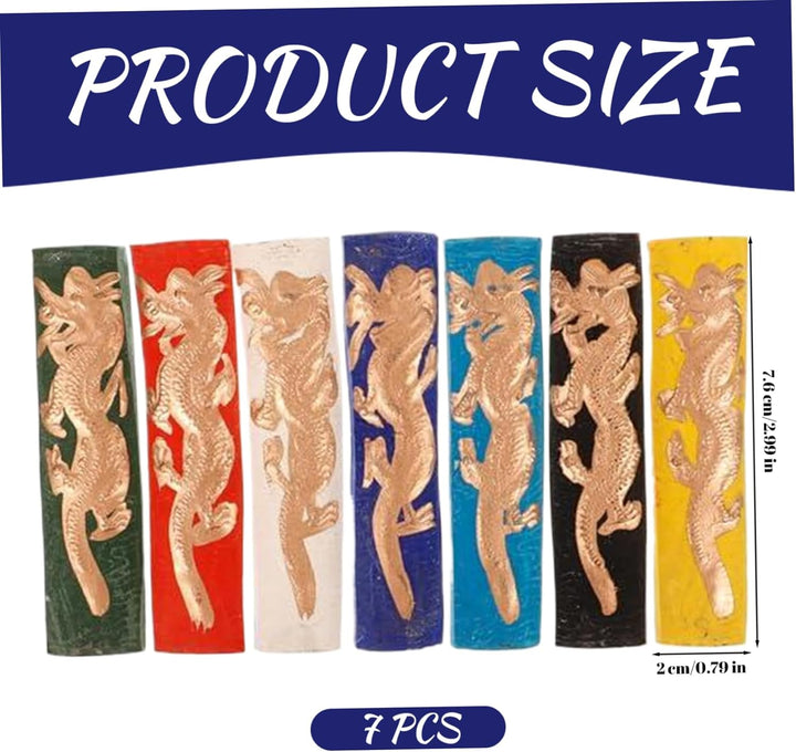 Chinesische Tinte, 7pcs Chinesische Kalligraphie -Set, 7 Farben Rauchstab mit Drachenmuster, chinesi