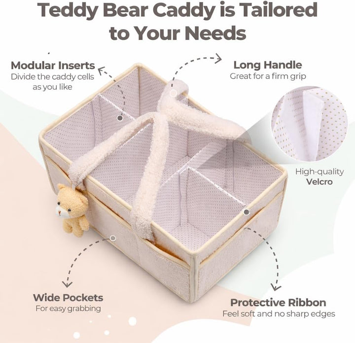Baby-Windel-Caddy Organizer für Wickeltisch, Baby-Aufbewahrungskorb für Windeln und Feuchttücher, Ge