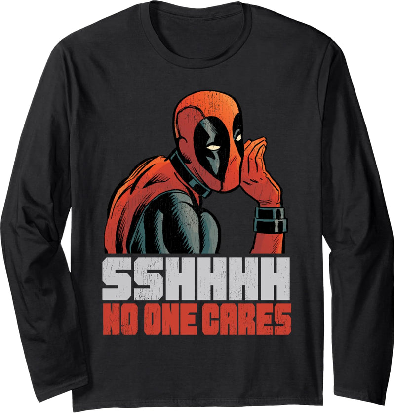 Marvel Deadpool SSHHHH No One Cares Whisper Langarmshirt