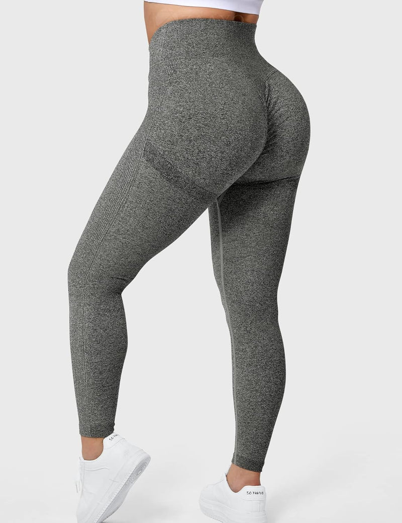 ZAAYO Damen Sport Leggings V-Taille Tie Dye Scrunch Butt Booty Slim Fit Seamless Fitness Gym Pants W