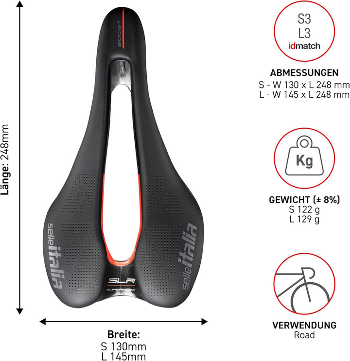 Selle Italia SLR Boost Kit Carbonio Superflow Sattel Unisex Einheitsgrösse, Einheitsgrösse