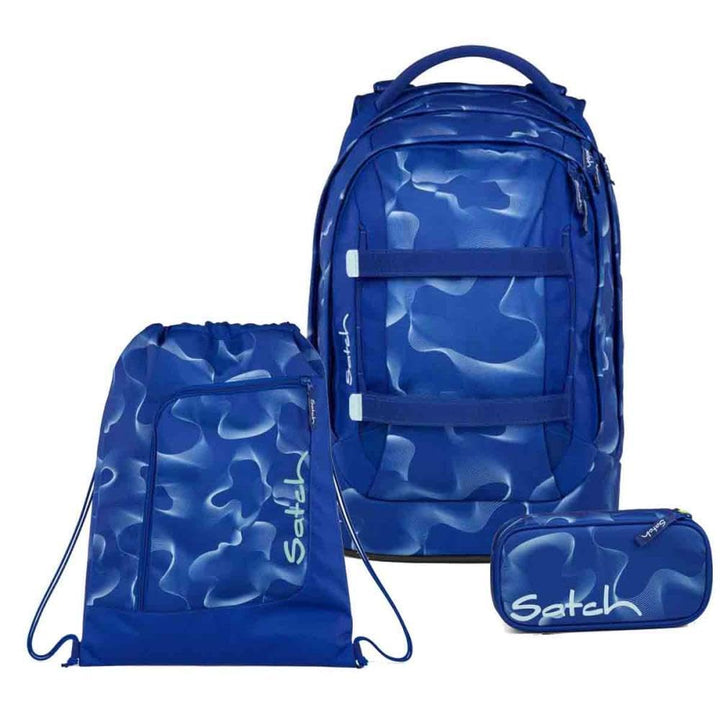Satch Pack Schulrucksack Set 3tlg. inkl. Schlamperbox und Sportbeutel (Vibrant Blue), Vibrant Blue