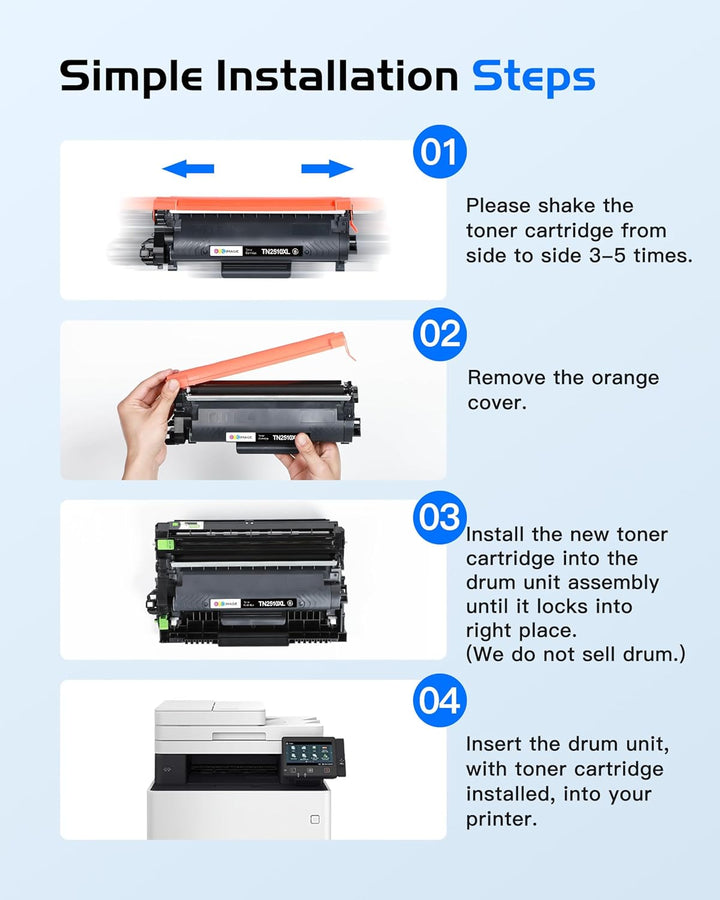 GPC IMAGE TN2510 XL TN-2510XL MFC-L2835DW HL-L2400DW Toner Kompatibel für Brother TN-2510 XL TN2510X