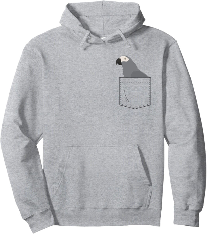 Graupapagei, gefälschte Tasche Pullover Hoodie