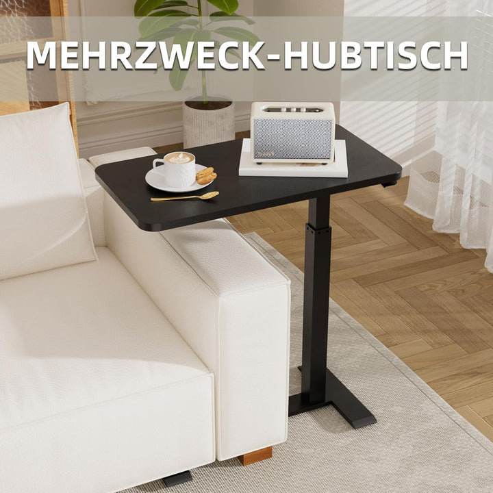 Betttisch auf Rollen Höhenverstellbar, Mobiler Pflegetisch mit Versteckten Rollen Stehpult Laptoptis