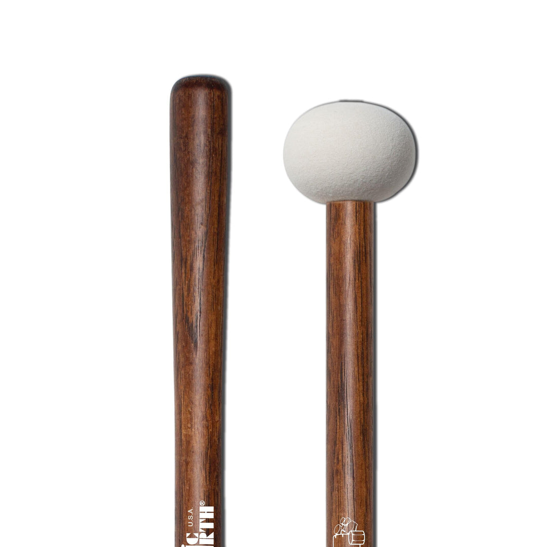 VIC FIRTH Bass Mallets MB2-H Corpsmaster Serie Hard Medium Head, Hard Medium Head