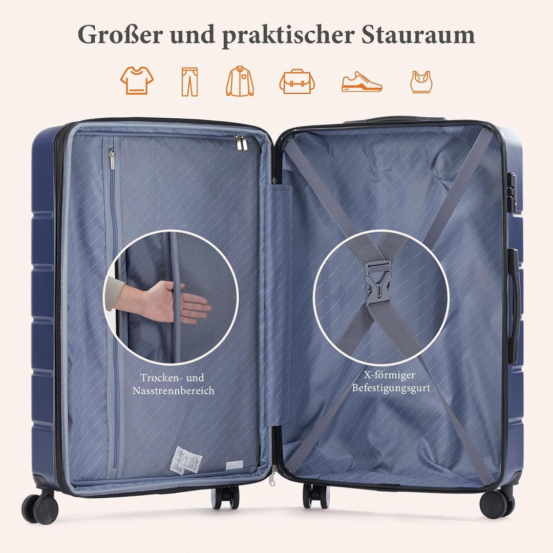 DUMOS 3tlg. Hartschalenkofferset Hard Shell Basic Hartschalenkoffer Trolley Koffer offerset Gepäck R