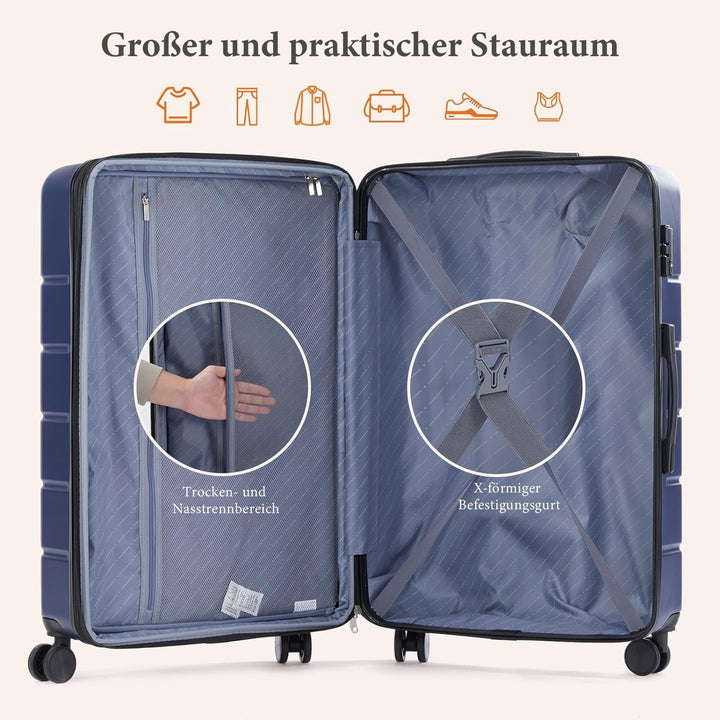 DUMOS 3tlg. Hartschalenkofferset Hard Shell Basic Hartschalenkoffer Trolley Koffer offerset Gepäck R